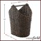 Casafield Toilet Paper Storage Basket with Wood Roll Holder Bar, Braided Water Hyacinth Wicker Bathroom Tissue Storage Organizer